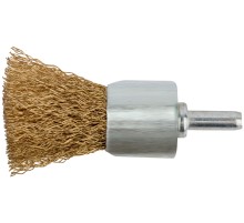 Корщетка-венчик, со штифтом, стальная латунированная волнистая проволока 25 мм FIT IT