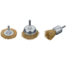 Корщетки со штифтом, набор 3 шт. ( колесо 50 мм / чашка 50 мм / венчик 25 мм ) FIT IT