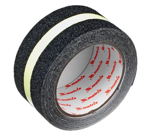 Лента клейкая противоскользящая, c фотолюминисцентной полосой 50 мм x 5 м Matrix