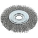 Корщетка-колесо, посадочный диаметр 22,2 мм, волнистая проволока, нержавеющая сталь, Профи 125 мм FIT IT