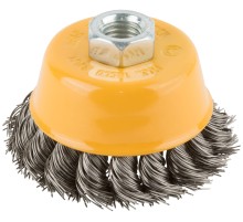 Корщетка-чашка, гайка М14, витая проволока, нержавеющая сталь  75 мм FIT IT