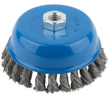 Корщетка, тип "чашка", гайка М14, стальная витая проволока 125 мм MOS