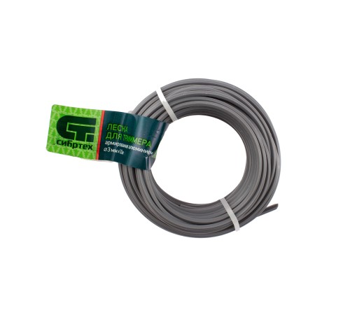 Леска для триммера звезда, армированная алюминием, 3.0 мм х 10 м, Сибртех