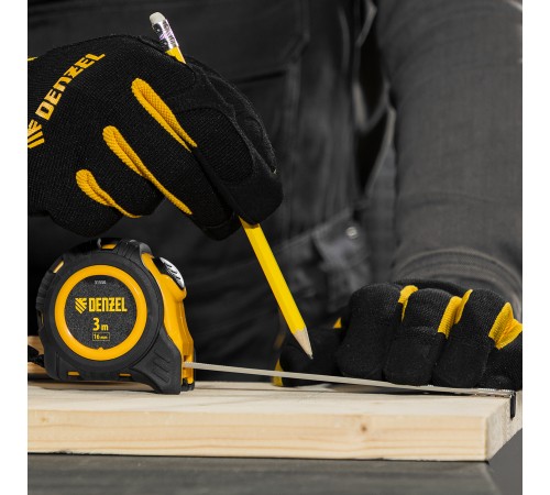 Рулетка 3м х 16мм, обрезиненный корпус, автоматическая фиксация Denzel Рулетка 3м х 16мм, обрезиненный корпус, автоматическая фиксация Denzel