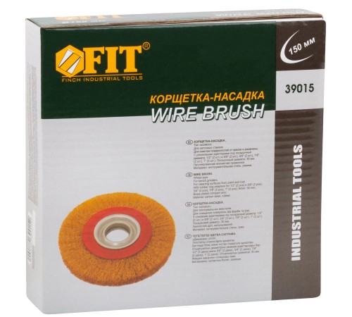Корщетка-колесо, стальная латунированная волнистая проволока 150 мм FIT IT