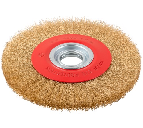 Корщетка-колесо, стальная латунированная волнистая проволока 200 мм FIT IT