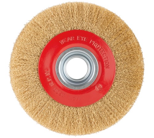 Корщетка-колесо, стальная латунированная волнистая проволока 200 мм FIT IT