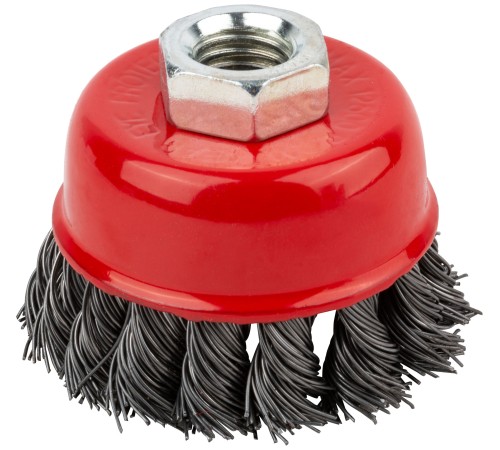 Корщетка чашечная, гайка М14, стальная витая проволока  65 мм КУРС