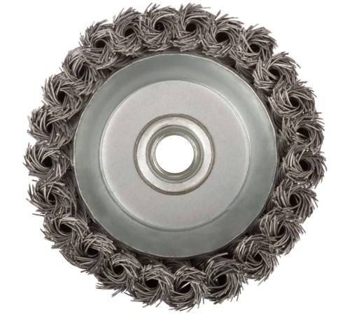 Корщетка чашечная, гайка М14, стальная витая проволока 100 мм КУРС