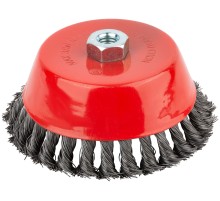 Корщетка чашечная, гайка М14, стальная витая проволока 150 мм КУРС