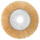 Корщетка-колесо, посадочный диаметр 22,2 мм, стальная латунированная волнистая проволока 125 мм, блистер КУРС