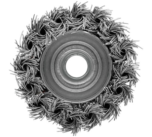 Корщетка-чашка, гайка М14, стальная витая проволока  65 мм, блистер КУРС