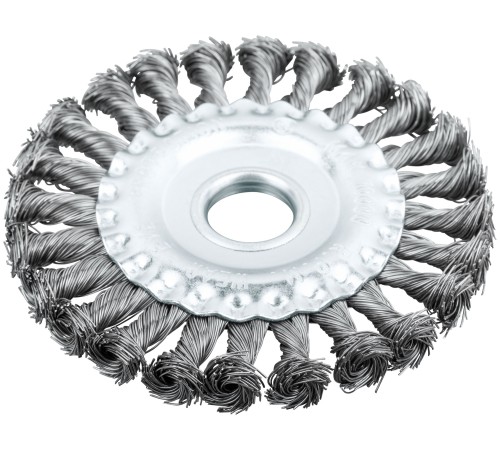 Корщетка-колесо, посадочный диаметр 22,2 мм, стальная витая проволока 125 мм FIT IT
