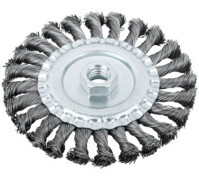 Корщетка-колесо, гайка М14, стальная витая проволока 125 мм FIT IT Корщетка-колесо, гайка М14, стальная витая проволока 125 мм FIT IT
