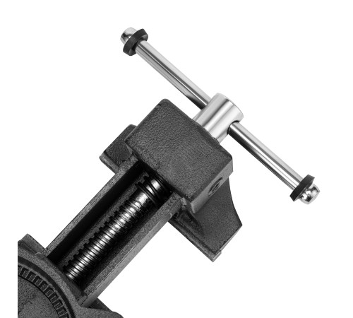 Тиски слесарные BVH-150, 150 мм, поворотные, стальная направляющая, с наковальней //Denzel