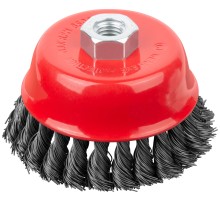 Корщетка-чашка, гайка М14, стальная витая проволока 100 мм FIT IT