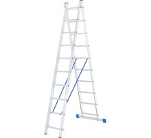 Лестница, 2 х 10 ступеней, алюминиевая, двухсекционная, Сибртех