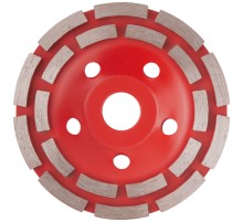 Диск алмазный шлифовальный, посадочный диаметр 22,2 мм, сегментный, двойной ряд 125 мм КУРС