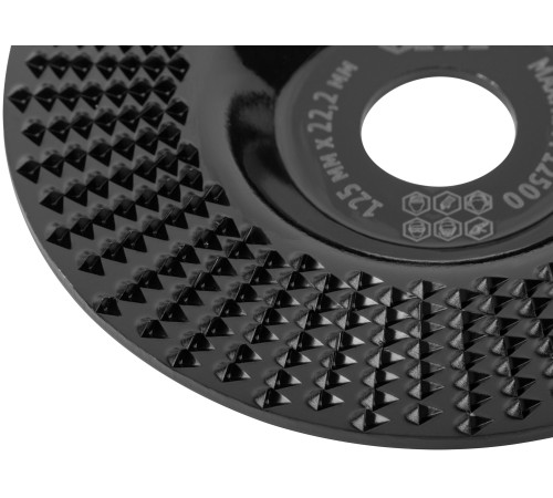 Диск обдирочный по дереву для УШМ, плоский, мелкая насечка, посадочный диаметр 22,2 мм, 125 мм FIT IT