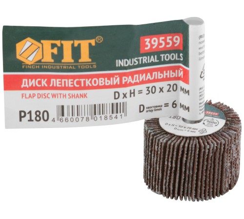 Диск лепестковый для дрели радиальный  30х20х6 мм  Р 180 FIT IT