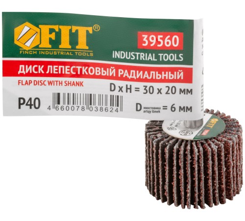 Диск лепестковый для дрели радиальный  30х20х6 мм   Р 40 FIT IT