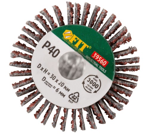 Диск лепестковый для дрели радиальный  30х20х6 мм   Р 40 FIT IT