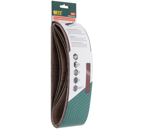 Ленты шлифовальные бесконечные, водостойкие, на тканевой основе, 5 шт., 75х533 мм Р 150 FIT IT