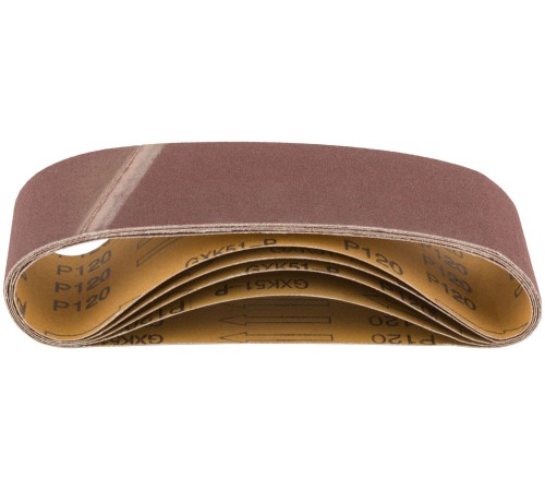 Ленты шлифовальные бесконечные, водостойкие, на тканевой основе, 5 шт., 75х533 мм  Р 120 КУРС