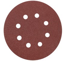 Круги шлифовальные с отверстиями (липучка), алюминий-оксидные, 125 мм, 5 шт.  Р 80 КУРС