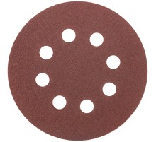 Круги шлифовальные с отверстиями (липучка), алюминий-оксидные, 125 мм, 5 шт.  Р 80 MOS