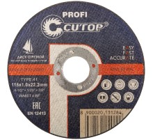 Профессиональный диск отрезной по металлу и нержавеющей стали Cutop Profi Т41-115 х 1,2 х 22,2 мм CUTOP