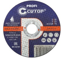 Профессиональный диск отрезной по металлу Т41-125 х 2,5 х 22,2 мм, Cutop Profi CUTOP