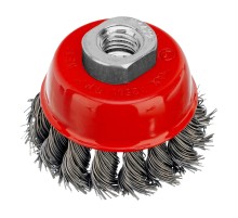 Щетка для УШМ, 65 мм, М14, "чашка", крученая проволока 0.5 мм Matrix