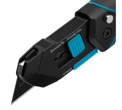 Нож-скребок складной, 19мм, сменное лезвие, SK2, 5 запас. лезвий, алюмин. корпус, клипса GROSS