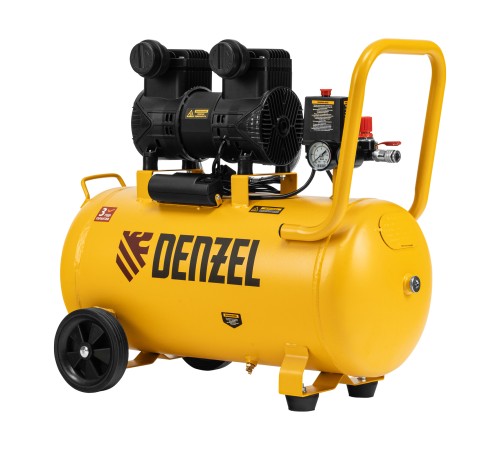 Компрессор безмасл. малошумный DLP-1500/50, 1,5 кВт,50 л, 2850 об/мин, 250 л/мин Denzel