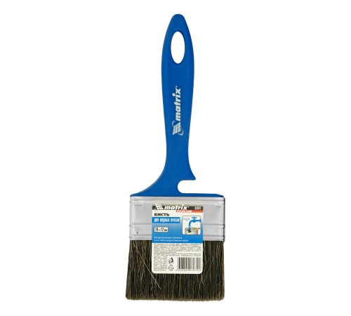 Кисть флейцевая для водных красок, 70 x 12 мм, смешанная щетина, пластиковая рукоятка, Matrix