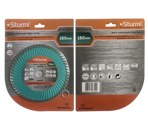 Диск алмазный Sturm! 9020-04-180x22-TW Диск алмазный Sturm! 9020-04-180x22-TW