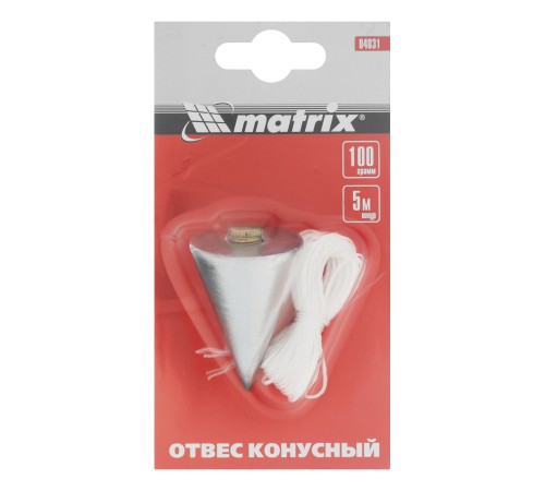 Отвес конусный, 100 г, шнур 5 м Matrix Отвес конусный, 100 г, шнур 5 м Matrix