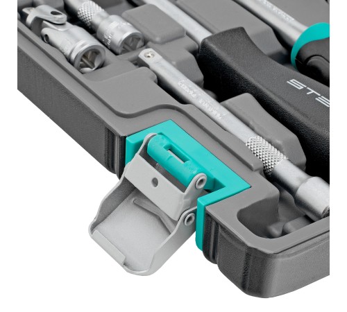 Набор инструментов, 1/4, CrV, пластиковый кейс, 57 предметов Stels