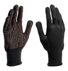 Перчатки трикотажные, синтетическая нить, ПВХ-гель точка, цвет: черный, L, 13 класс Сибртех