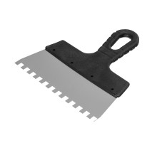 Шпатель из нержавеющей стали, 200 мм, зуб 8 х 8 мм, пластмассовая ручка Sparta