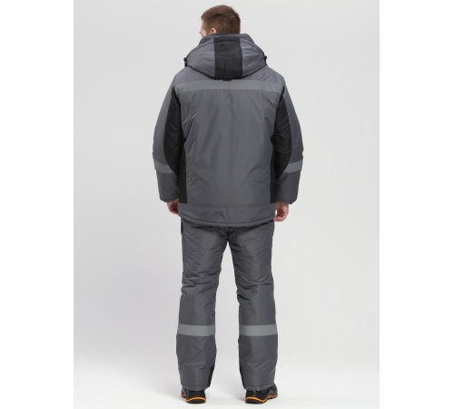 Костюм зимний Фаворит-Мега (тк.Таслан) п/к, т.серый/черный