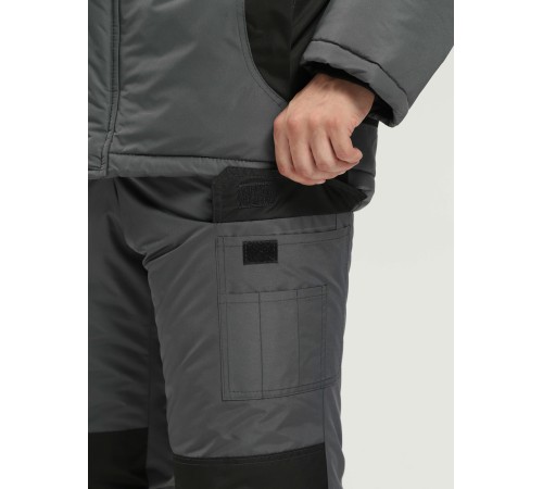 Костюм зимний Фаворит-Мега (тк.Таслан) п/к, т.серый/черный