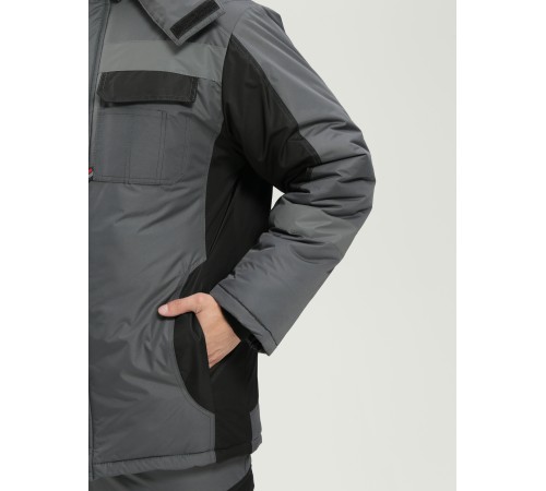 Костюм зимний Фаворит-Мега (тк.Таслан) п/к, т.серый/черный