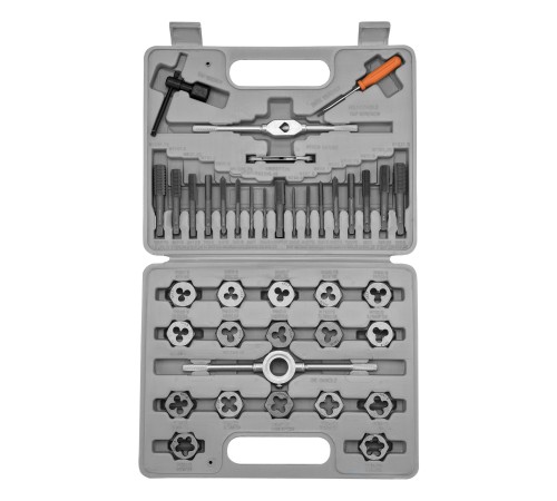 Набор метчиков и плашек М3-М12, плашко-метчикодержатель, 40 предметов, пластиковый бокс Sparta