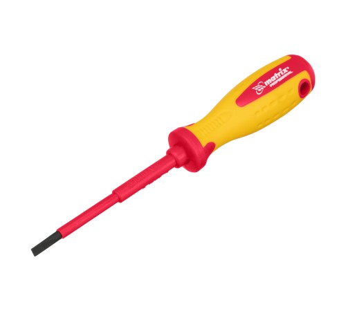Отвертка Insulated, SL4 x 100 мм, CrMo, до 1000 В, двухкомпонентная рукоятка Matrix Professional