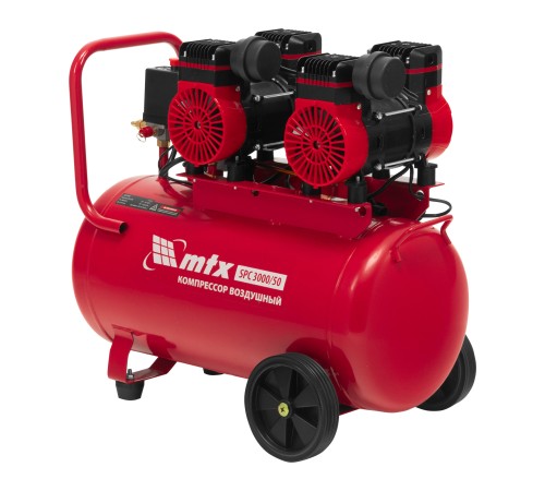 Компрессор безмасляный малошумный SPC 3000/50, 3000 Вт, ресивер 50 л, 520 л/мин// MTX