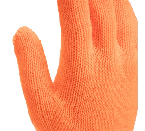 Перчатки трикотажные, акрил, двойные, оранжевый, двойная манжета Сибртех