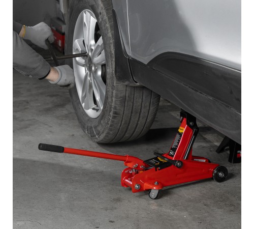 Домкрат гидравлический подкатный, 2 т, h подъема 125-300 мм, в пластиковом кейсе Sparta