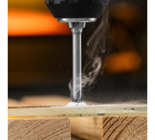 Сверло по керамической плитке 8 мм, крестовая пластина, шестигранный хвостовик// Denzel